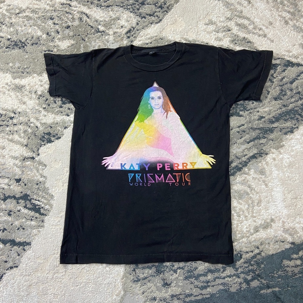 Katy Perry Prismatic World‎ Tour Concert Tultex T Shirt Sz S Black Graphic